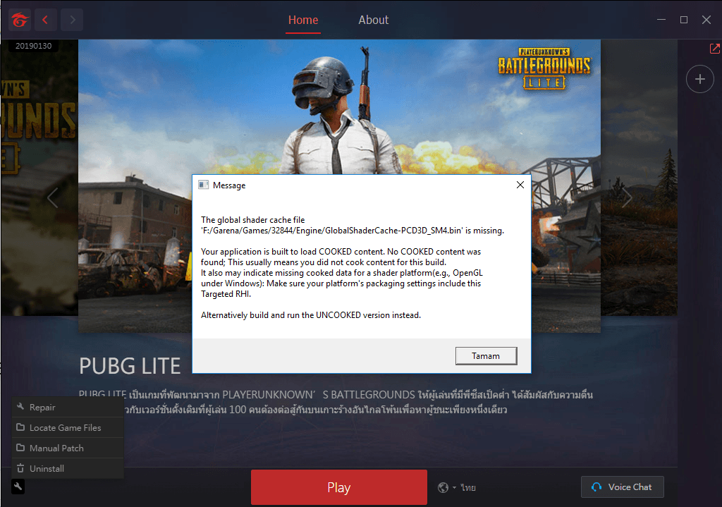 PUBG Lite  The Global Shader Cache File Hatası Çözümü