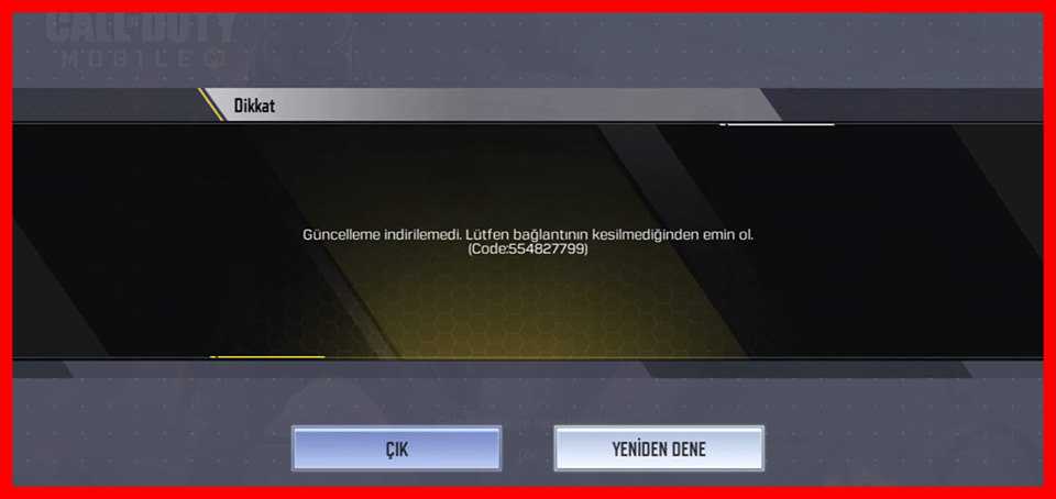 Call of Duty Mobile Güncelleme Hatası