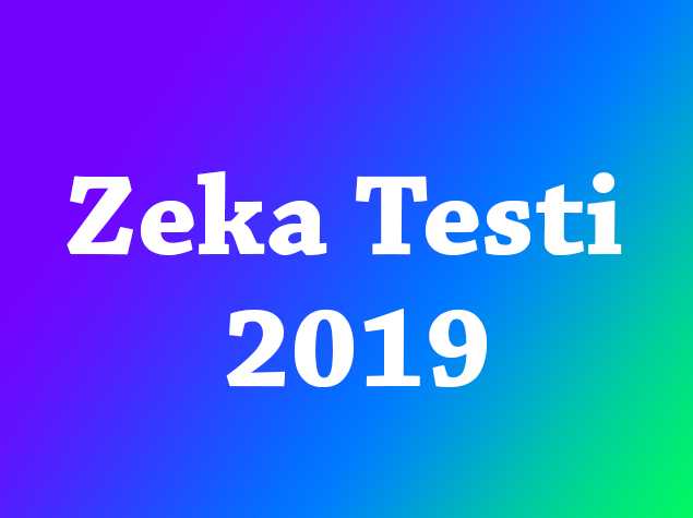 Zeka Testi 2019