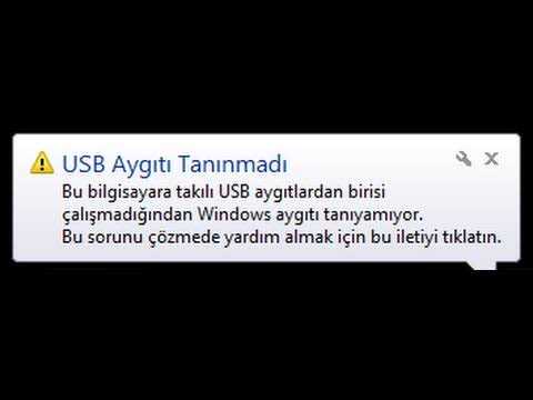 Usb Aygıtı Tanınmadı Hatası Çözümü