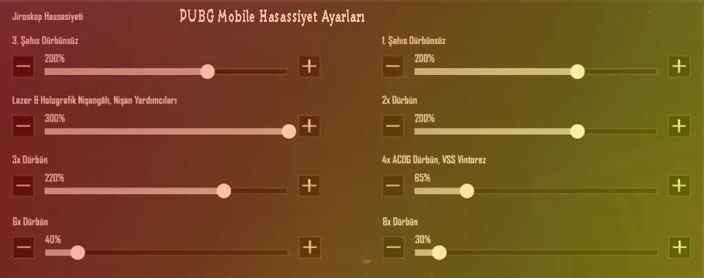 PUBG Mobile Hassasiyet Ayarları 2020: Jiroskop Hassasiyeti