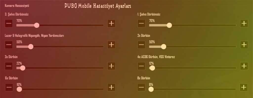 PUBG Mobile Hassasiyet Ayarları 2020: Kamera Hassasiyet Ayarları