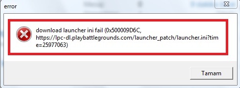 PUBG lite download launcher ini fail (0x500009D6C) 