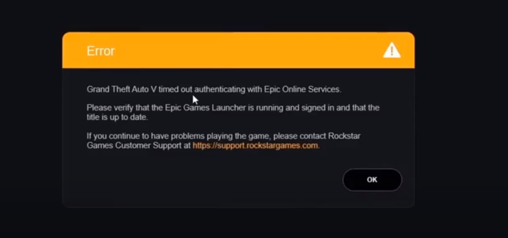 Grand Theft Auto V Timed out Authentication With Epic Online Services Hatası