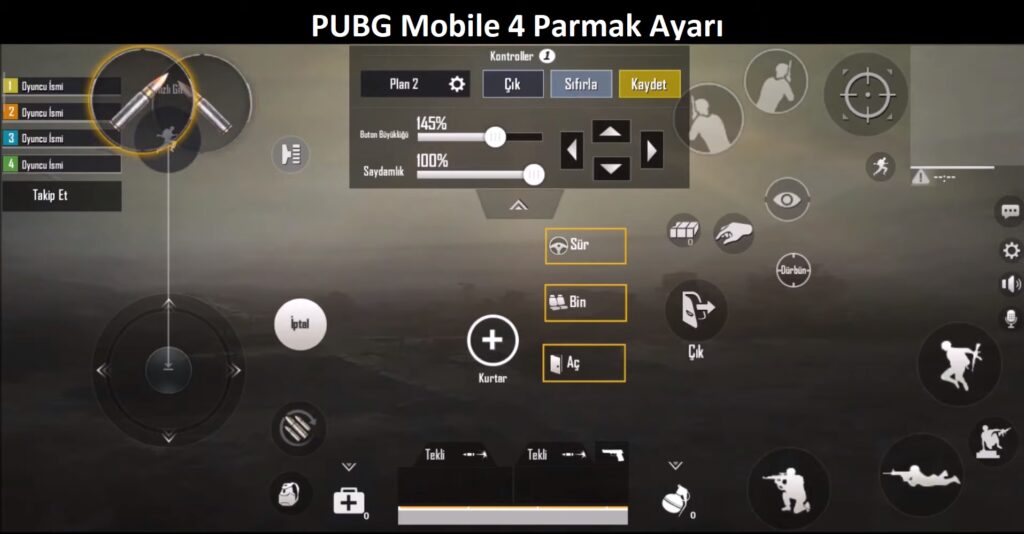 PUBG Mobile 4 Parmak Ayarı