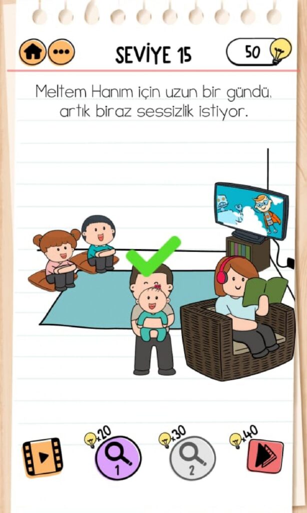 Brain Test 2 Cevapları: Bizim Aile - Seviye 15