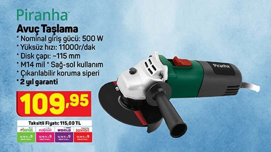 A101 Piranha Avuç Taşlama 500w Fiyatı Ne Kadar? (Kaç TL?)