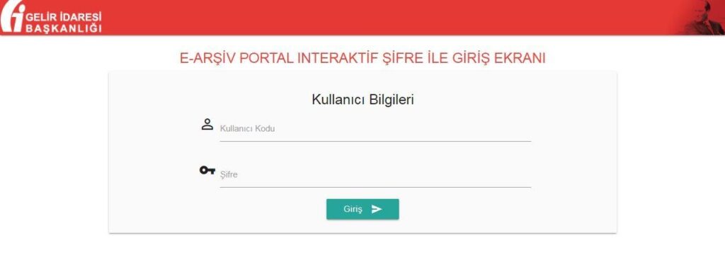 E Arşiv Portal İnteraktif Şifre Giriş Yap