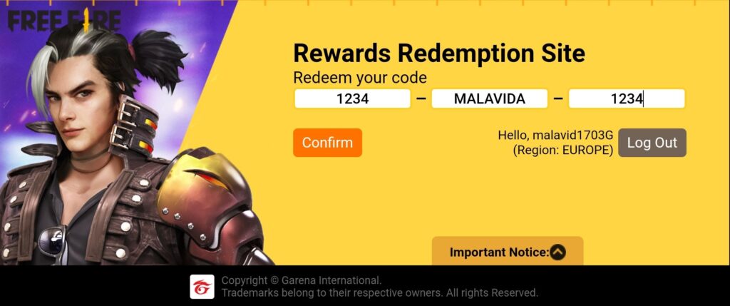 Garena Reward Bedava Promosyon Kodları (2021) 