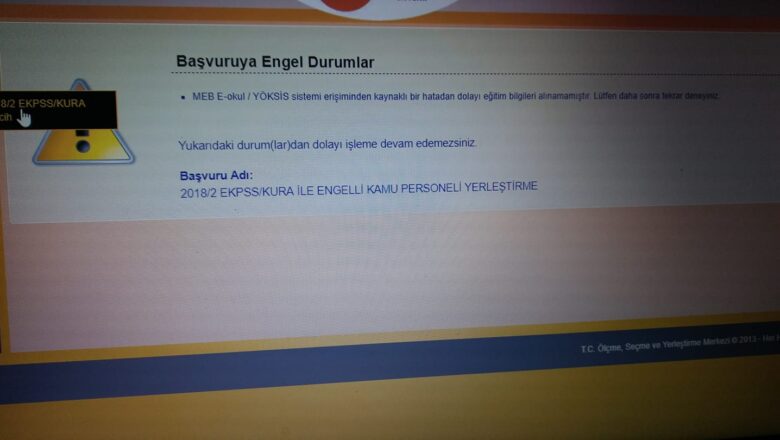 MEB e-okul / Yöksis Sistemi Erişiminden Kaynaklı Bir Hata (2023)