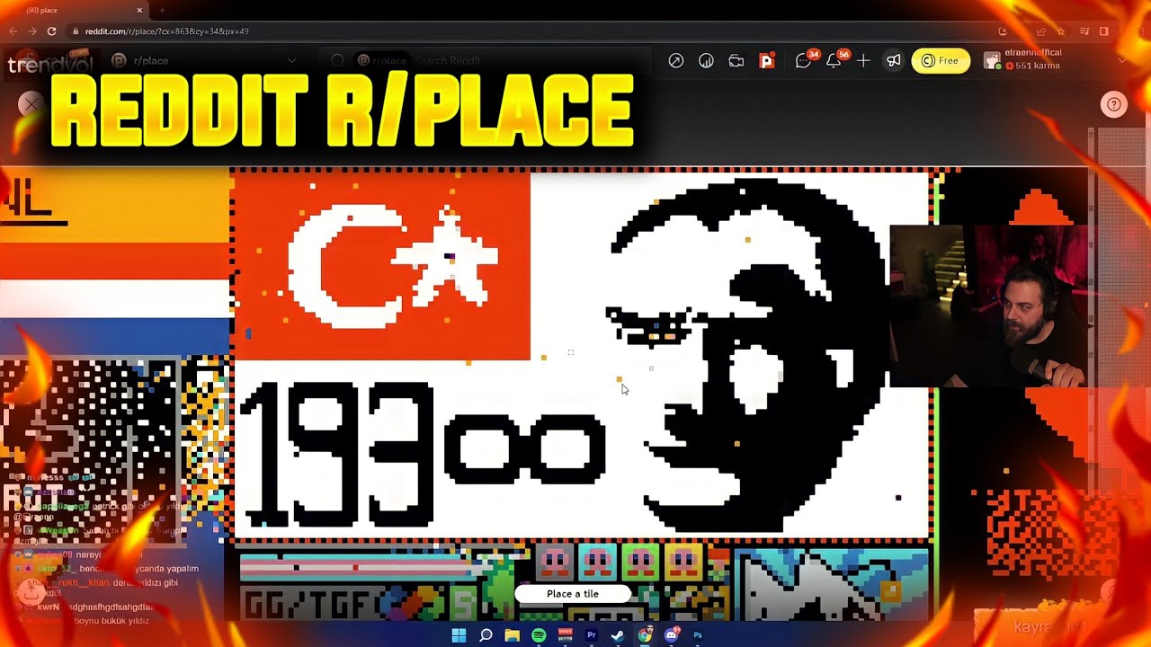 Reddit R Place Oyna (2022) Bayrak Savaşı